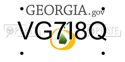 VG7I8Q Georgia License Plate