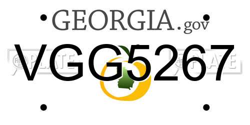 VGG5267 Georgia License Plate