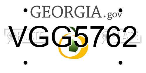 VGG5762 Georgia License Plate