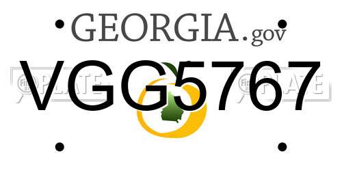 VGG5767 Georgia License Plate