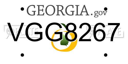VGG8267 Georgia License Plate