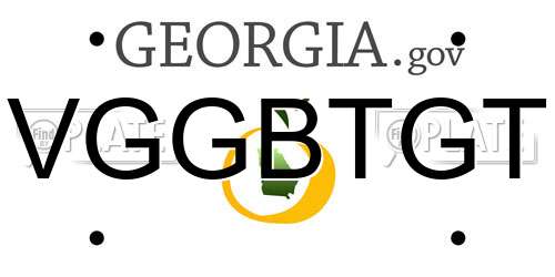 VGGBTGT Georgia License Plate