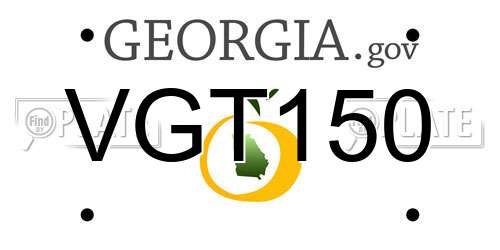 VGT150 Georgia License Plate