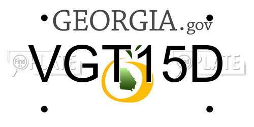 VGT15D Georgia License Plate