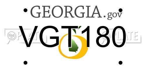 VGT180 Georgia License Plate
