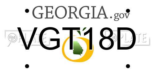 VGT18D Georgia License Plate