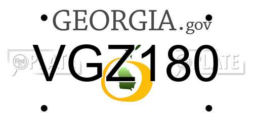 VGZ180 Georgia License Plate