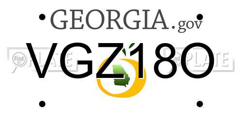 VGZ18O Georgia License Plate