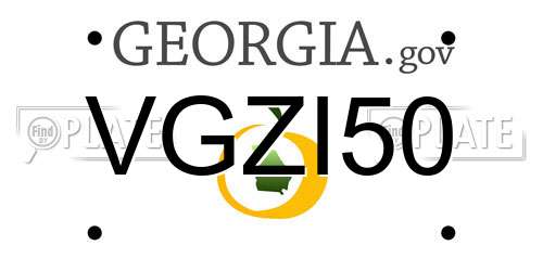 VGZI50 Georgia License Plate