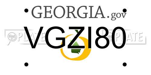 VGZI80 Georgia License Plate
