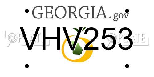 VHV253 Georgia License Plate
