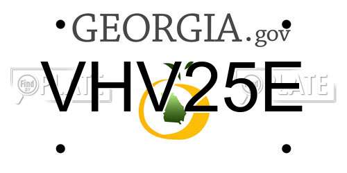 VHV25E Georgia License Plate