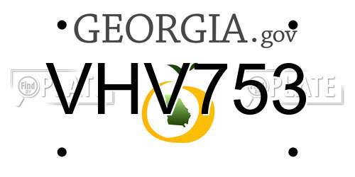 VHV753 Georgia License Plate