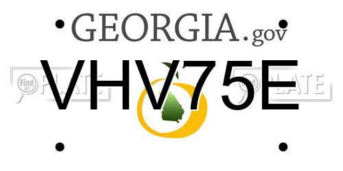 VHV75E Georgia License Plate