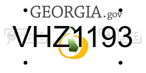 VHZ1193 Georgia License Plate