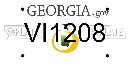 VI1208 Georgia License Plate