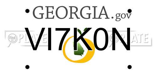 VI7K0N Georgia License Plate