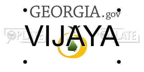 VIJAYA Georgia License Plate