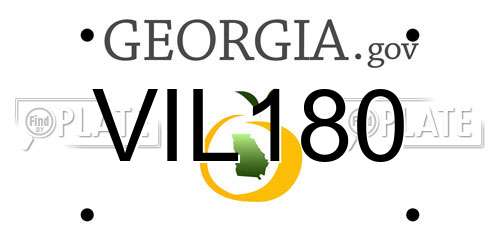 VIL180 Georgia License Plate