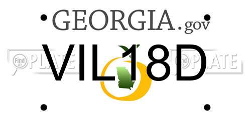 VIL18D Georgia License Plate