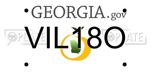 VIL18O Georgia License Plate