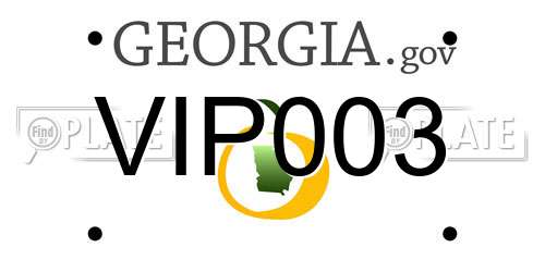 VIP003 Georgia License Plate