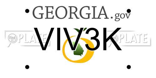VIV3K Georgia License Plate