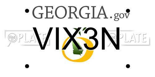 VIX3N Georgia License Plate
