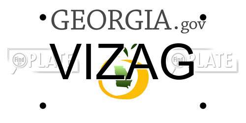 VIZAG Georgia License Plate