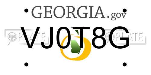VJ0T8G Georgia License Plate