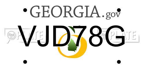 VJD78G Georgia License Plate