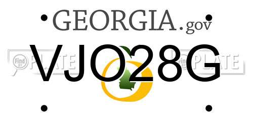 VJO28G Georgia License Plate