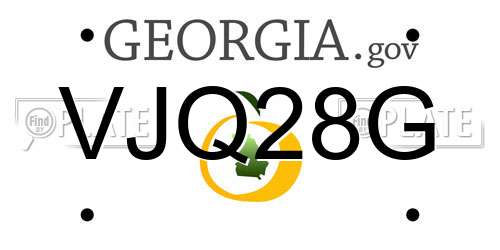 VJQ28G Georgia License Plate