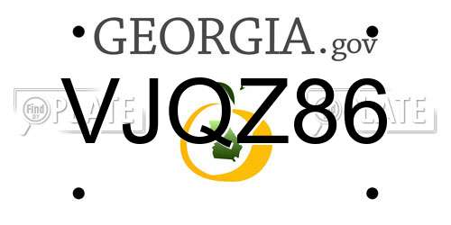 VJQZ86 Georgia License Plate