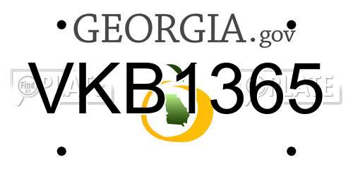 VKB1365 Georgia License Plate