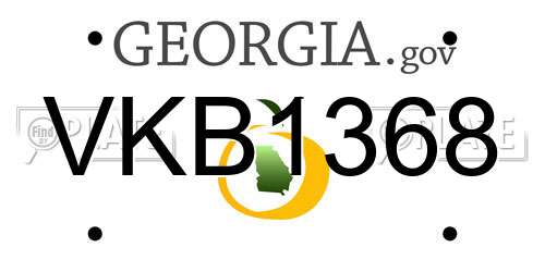 VKB1368 Georgia License Plate
