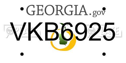 VKB6925 Georgia License Plate