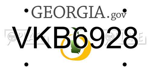 VKB6928 Georgia License Plate