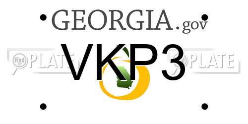 VKP3 Georgia License Plate