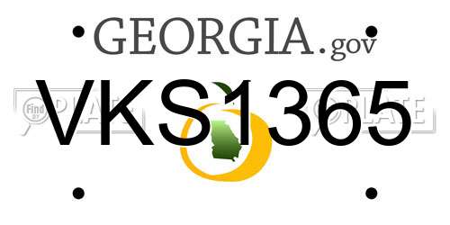 VKS1365 Georgia License Plate