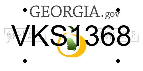 VKS1368 Georgia License Plate