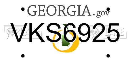 VKS6925 Georgia License Plate