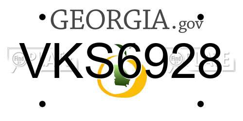 VKS6928 Georgia License Plate
