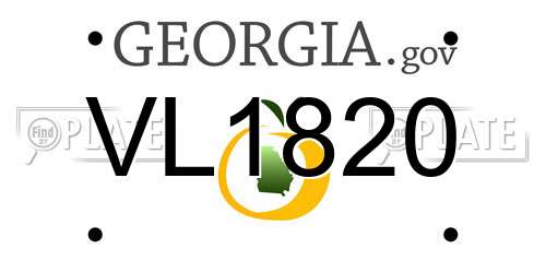 VL1820 Georgia License Plate