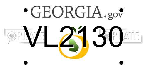 VL2130 Georgia License Plate