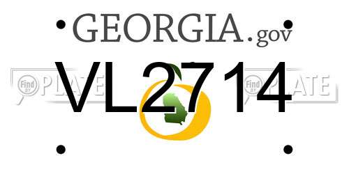 VL2714 Georgia License Plate