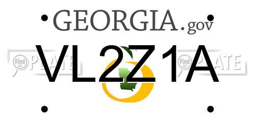 VL2Z1A Georgia License Plate