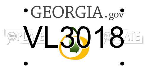 VL3018 Georgia License Plate