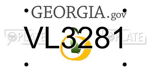 VL3281 Georgia License Plate