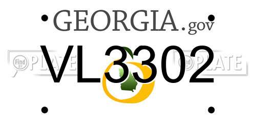 VL3302 Georgia License Plate